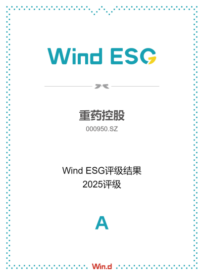 喜报 | 通用技术重药控股ESG获权威认可，Wind最新评级跃升至A级